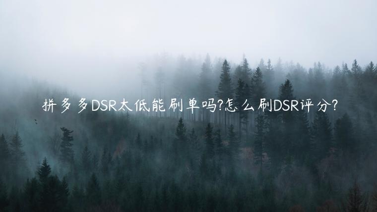 拼多多DSR太低能刷單嗎?怎么刷DSR評(píng)分?